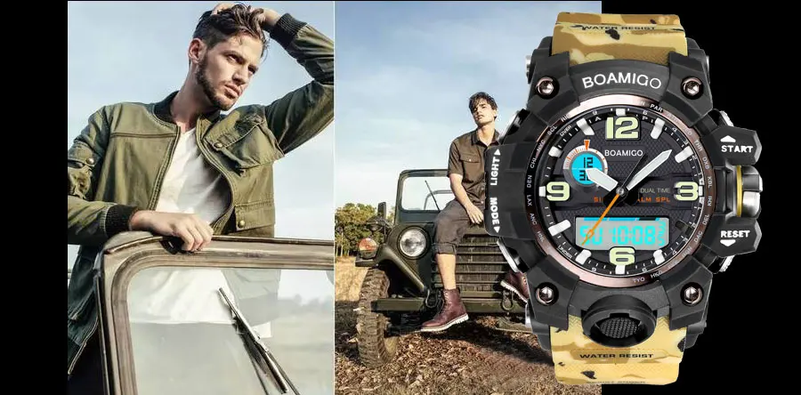  Analog LED Digital Plastic Watches Military Men Sports Watch New Fashionable Quartz Wristwatches 50M Waterproof Swimming Clock (6)