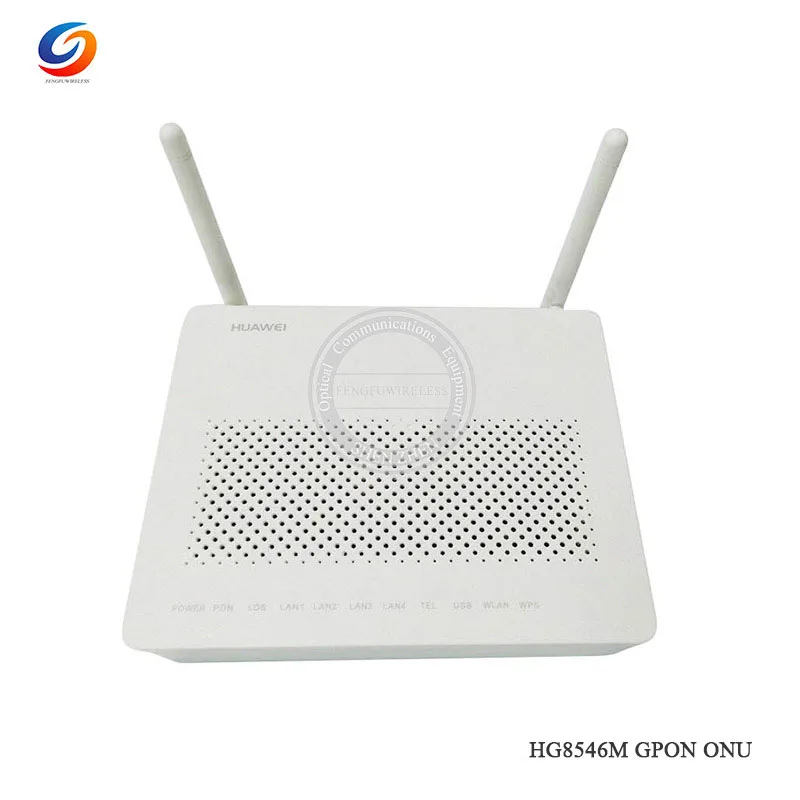 50 шт. для huawei HG8546M Gpon Ont onu 2 горшки+ 1GE+ 3FE+ 1USB+ WiFi модем с английским программным обеспечением, адаптер ЕС