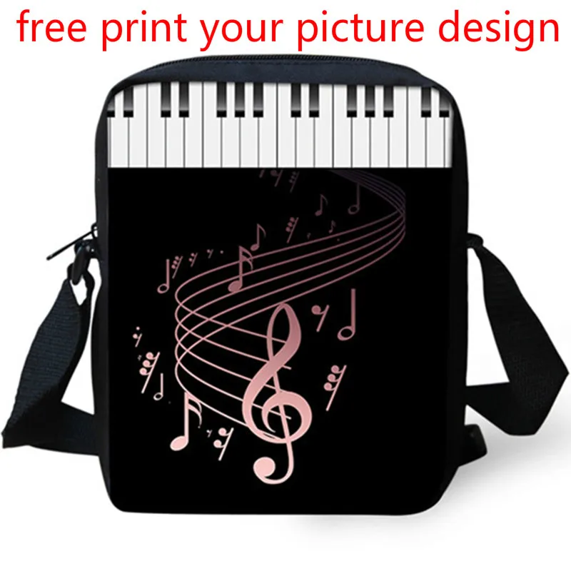 

DIY free printed piano bag piano music design female photo picture custom one-shoulder bag Messenger bag fashion small handbag