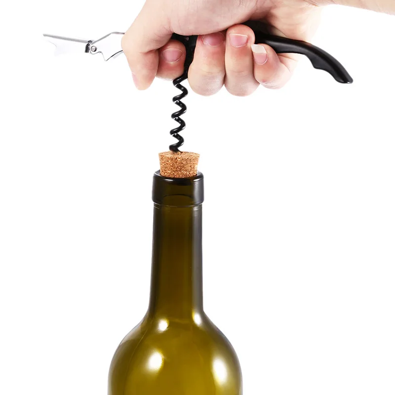 Multi-function Stainless Steel Metal Corkscrew Bar Wine Beer Bottle Cap Opener 
