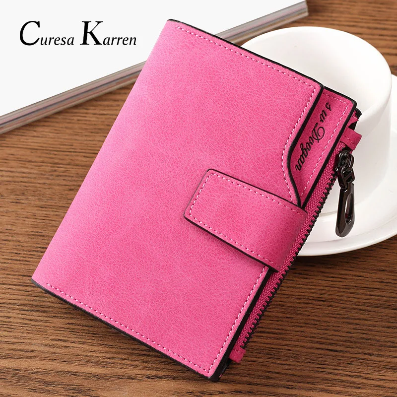 

New ladies short wallet women's fashion simple zipper buckle wallet multi-function wallet large capacity cowhide material purse