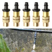 High Quality 10 pcs Adjustable Misting Nozzle Gardening Water Cooling Thread Brass Spray Sprinkler Home Gardern Tools LM76