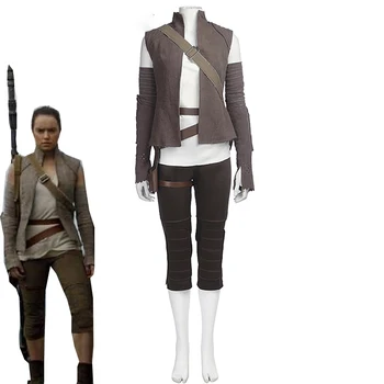 

2017 New Arrival Star Wars 8 Rey Cosplay Costume Adult Women Outfit Suit Halloween Carnival Uniforms Custom Made