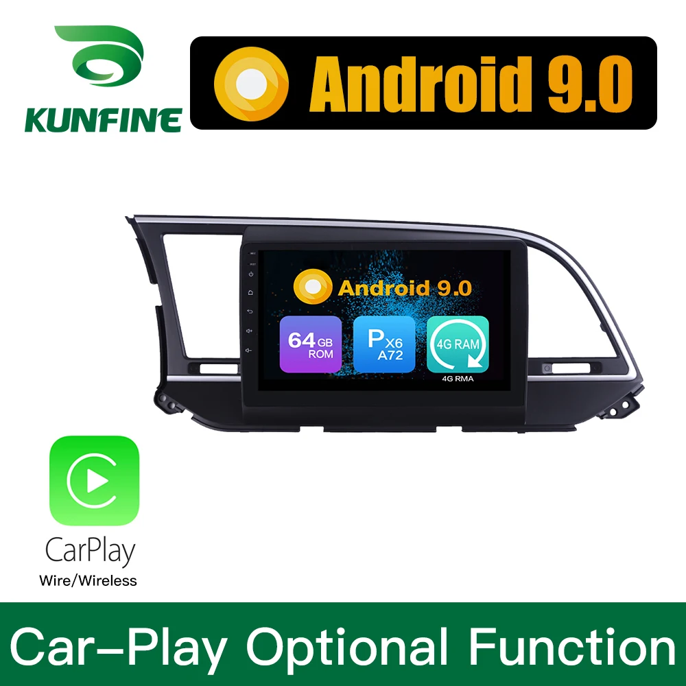 

Android 9.0 Ram 4G Rom 64G PX6 Cortex A72 Car DVD GPS Multimedia Player Car Stereo For Hyundai Elantra 2016 Radio Headunit