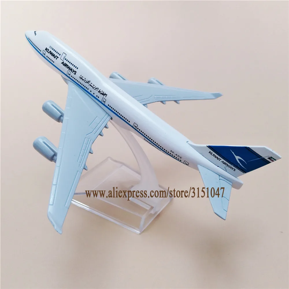 16 см сплав металла воздушный Кувейт дыхательные пути B747 модель самолета KUWAIR Boeing 747 модель самолета Стенд летательные аппараты детские подарки