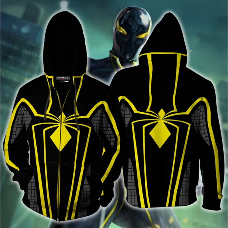

BIANYILONG Autumn Winter 3D Print The Amazing Spider-Man Peter Parker (Earth-30847) Version Cosplay Zip Up Hoodie Jacket clothin
