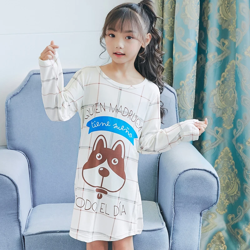 

Children Clothing Autumn Dresses Girls Baby Pajamas Cotton Princess Nightgown Kids Home Cltohing Girl Sleepwear Kids Nightgown