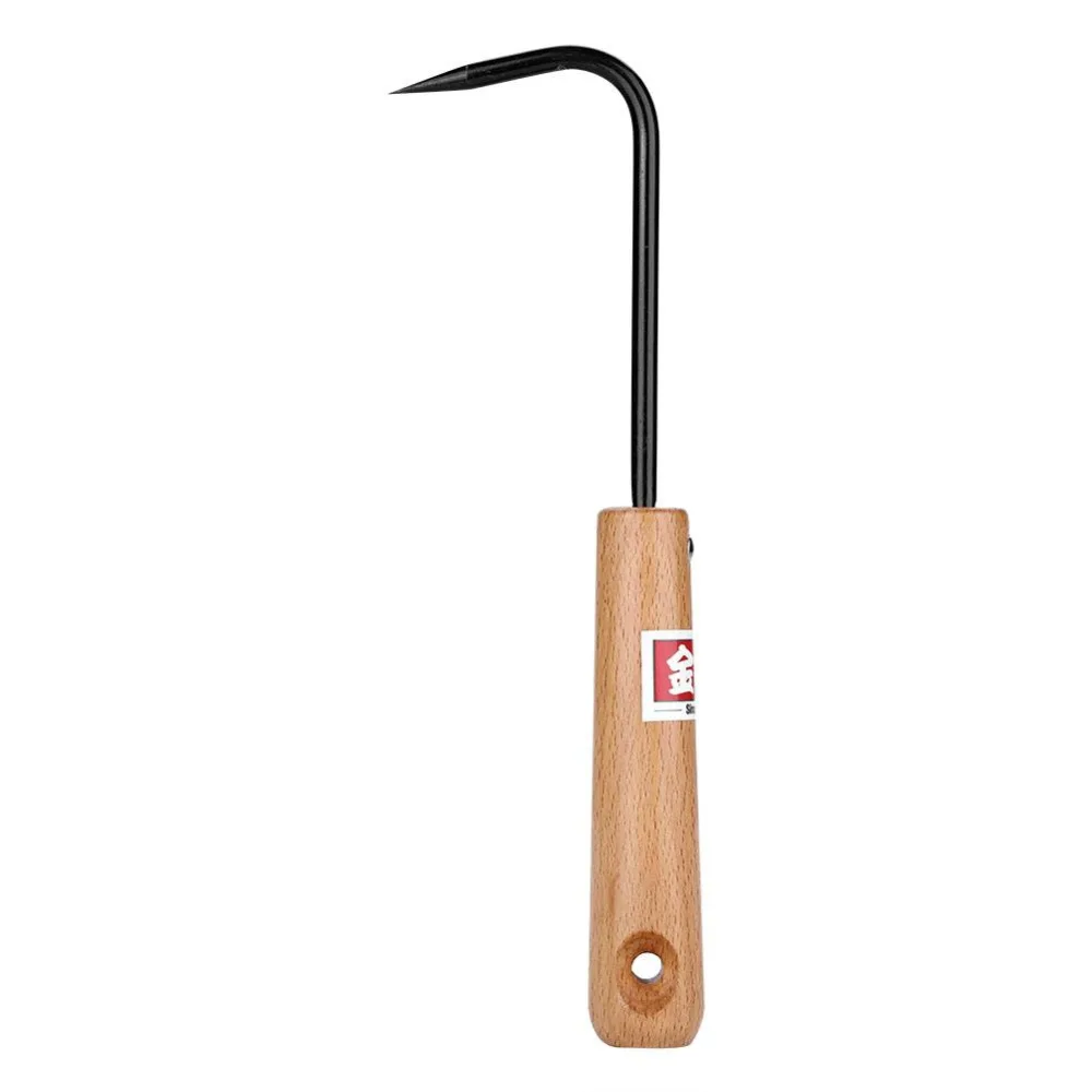 Бонсай крюк для инструментов крепкий Марганцевый Стальной бонсай крюк для удаления корней с удобной деревянной ручкой садоводческий Бонсай инструменты