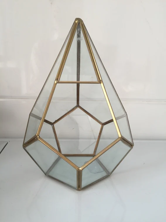 Pot for flowers Handmade Prism Glass Terrarium Air Plant