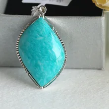 Высокое качество натуральный синий Мадагаскар Амазонит Мода кулон бусины скидка 03464