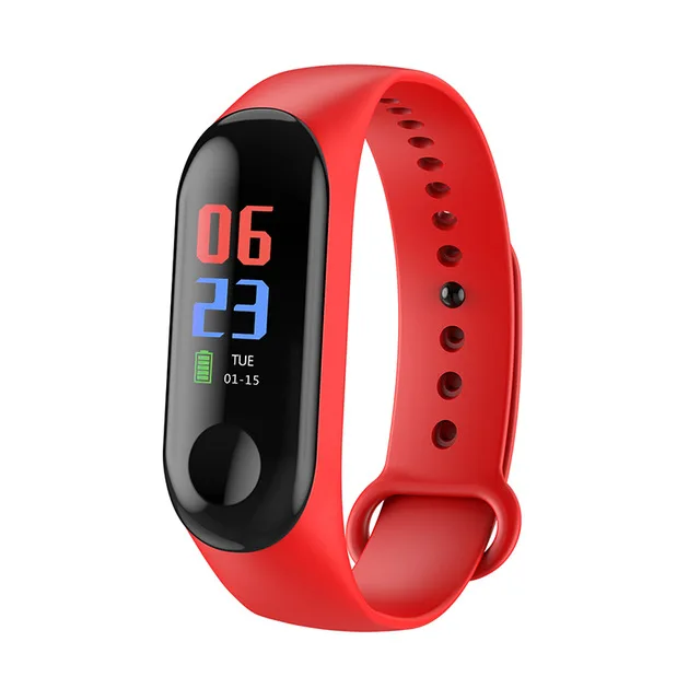 Смарт-часы m3, умный браслет, часы, давление, пульсометр, водонепроницаемый смарт-браслет, M3, напульсники, PK Mi Band 3, Smartband - Цвет: Red