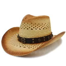 Для женщин Для мужчин ковбойские шляпа с кожаной деньги группа для леди джентльмен пляж солнце сомбреро Пастушка Hat Размеры 58 см