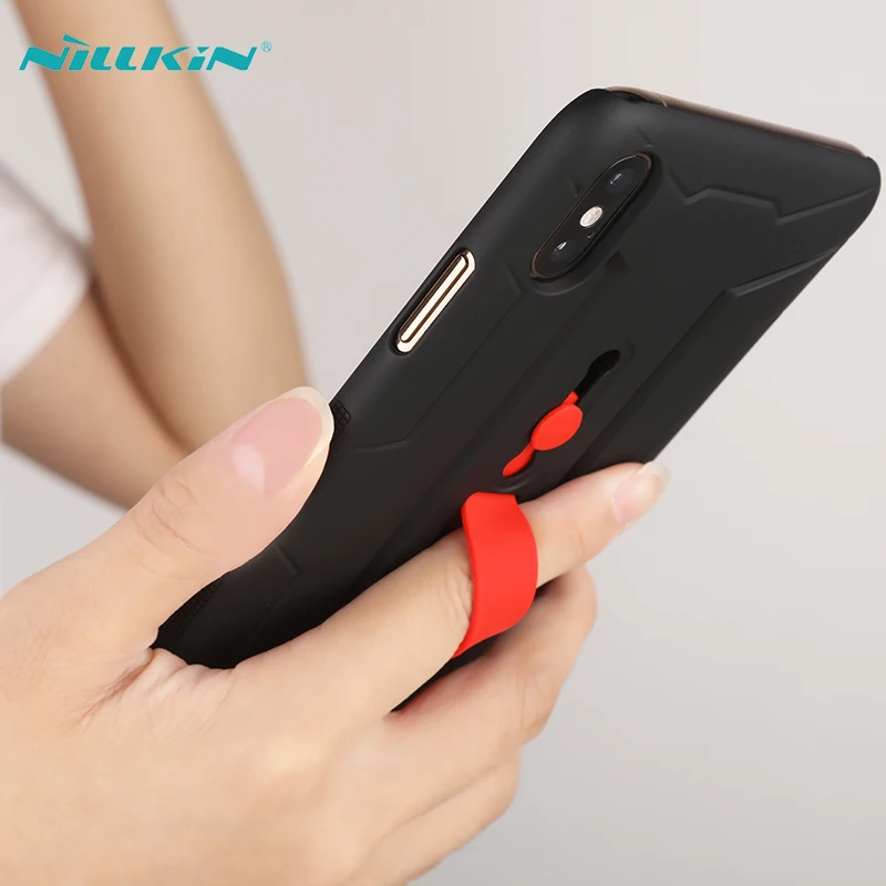 

Case For iPhone XR NILLKIN Grip Case With Soft Finger Loop Anti-knock Phone Back Cover For Apple iPhone XR XS Max Coque Fundas
