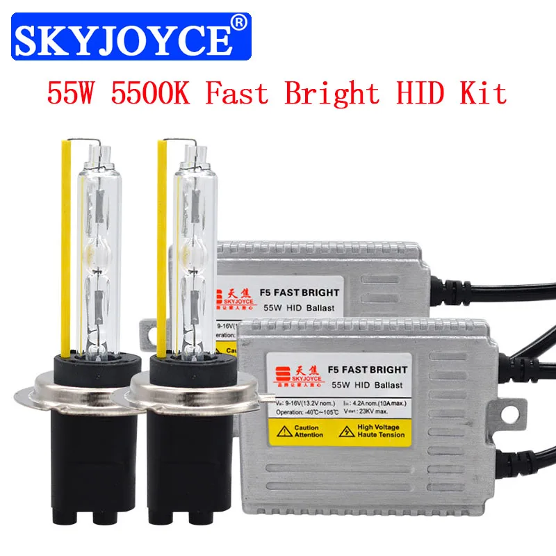 SKYJOYCE AC 55W Быстрый Яркий F5 цифровой HID Балласт Ксенон H7 H1 H11 H3 9005 9006 D2H 5500K набор ламп