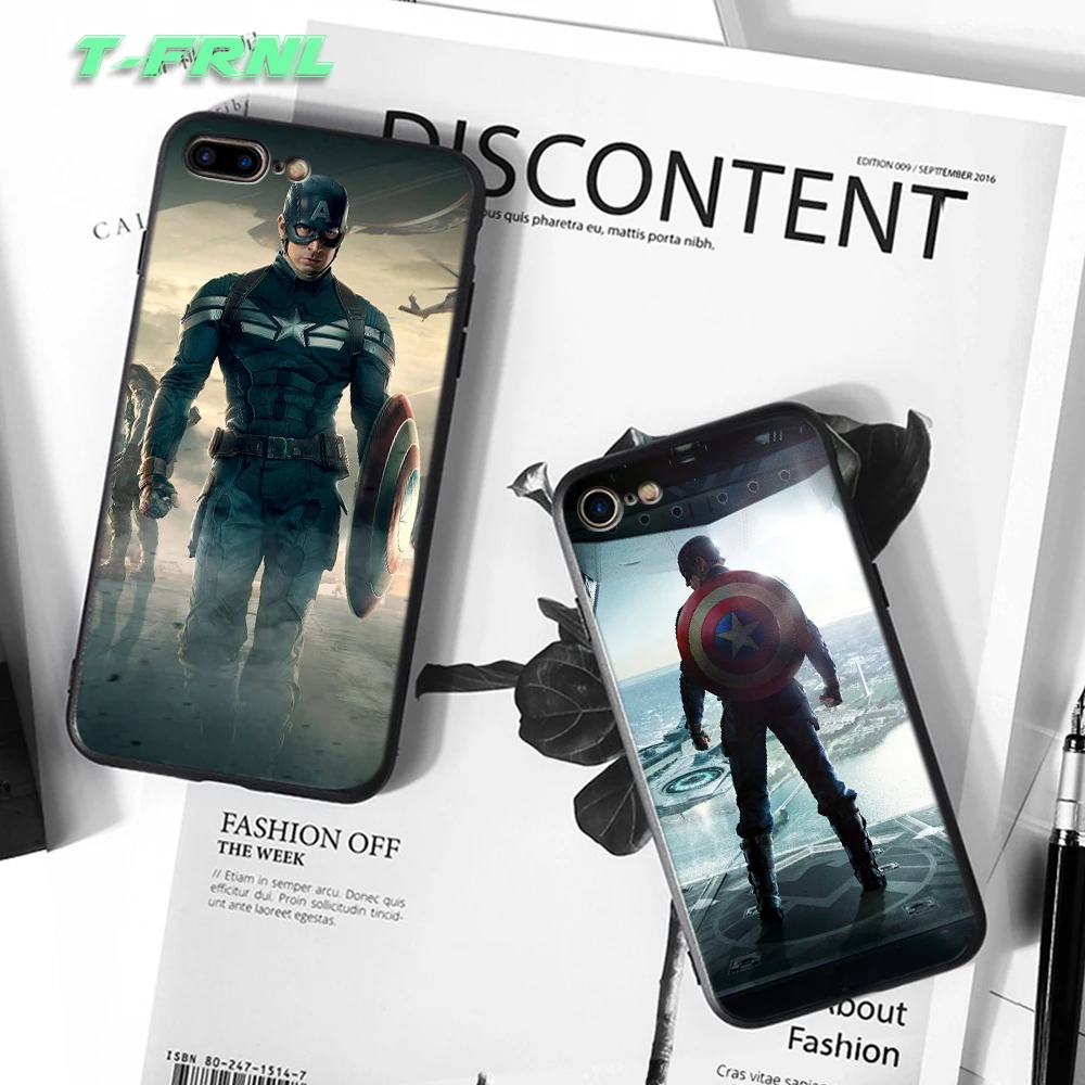For coque iPhone 6S case 5 5S SE 6 6S 7 8 Plus X case Captain America cover for iPhone XS Max case for iPhone XR case