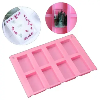

ANGELADY 1PC 8 Cavities Rectangle Cuboid Silicone Mold Soap Dried Flower Resin Mold DIY Jewelry Tools