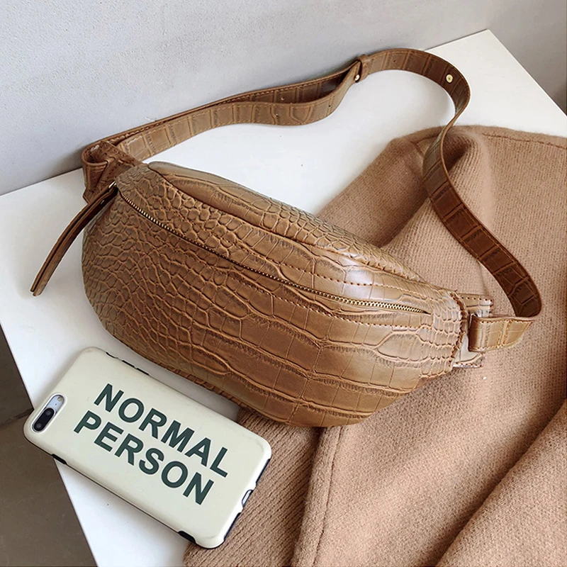 Модная поясная сумка из крокодиловой кожи, новинка, женская Европейская сумка через плечо, маленькая винтажная сумка с узором «Аллигатор», мини сумка на плечо