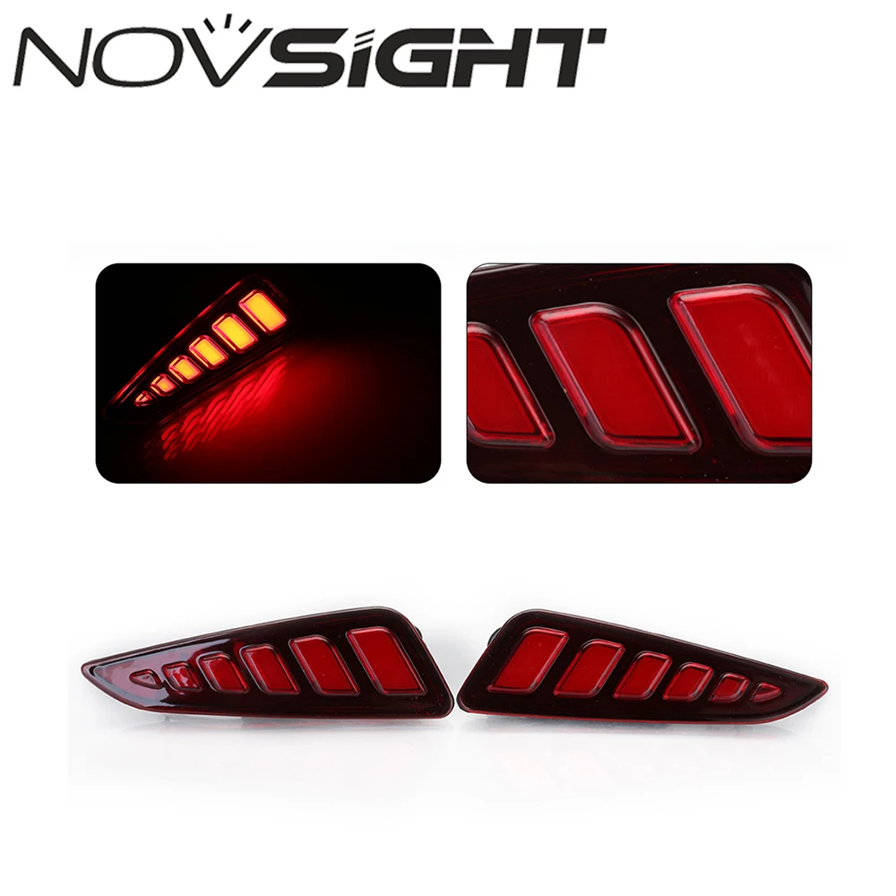 

NOVSIGHT 2PCS Red Rear Bumper Reflector Tail Stop Light Led Auto Car Rear Warning Light for Toyota CHR C-HR 2017-2018 D20