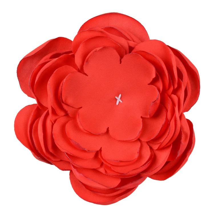 Nishine 5 шт./лот " Искусственные многослойные тканевые цветы сжигающие цветы для Diy Дети девушки, принадлежности для волос вечерние украшения - Цвет: red