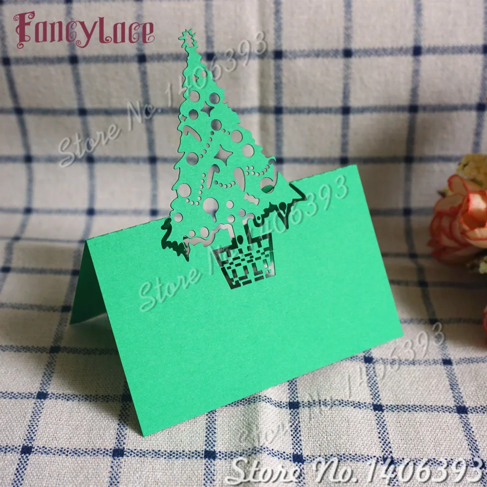 

50pcs Christmas Three Table Name Wine Guest Place Cards Table Place Cards Favor Decoration Party Supplies Seating Decoration