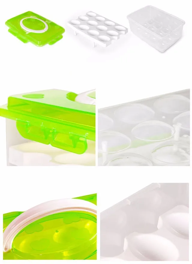 24 Grid Bilayer Egg Storage Box Food Container Keep Eggs Fresh Organizer Kitchen Supplies