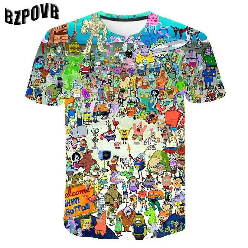 

19 New 3D MEN Monster Tee Short Sleeve tshirt Cartoon Funny Casual Summer t-shirt Round Neck Top t shirt
