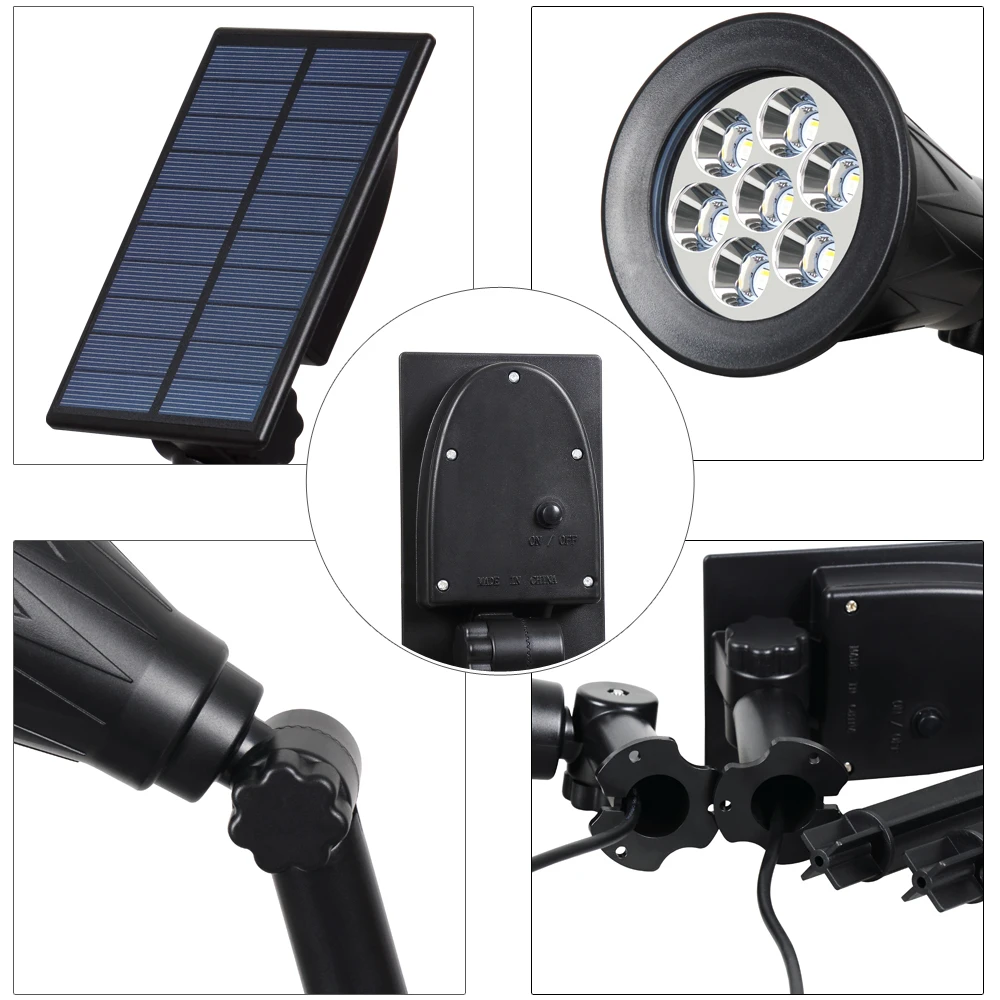 Pacote de Cor-mudando Impermeável ao ar Separadamente para Jardim T-sunrise Solar Holofotes Ip65 Livre Paisagem Luz Instalado 2 7 Led 10 T SUNRISE 2 pacote de cor mudando