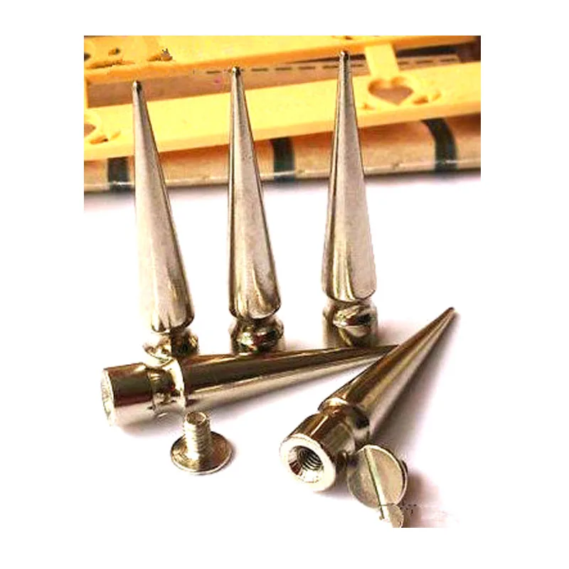 

30sets 9x45mm Gold Cone Rivet Spikes Screw back for Dog Collar Punk Rock Leather Craft