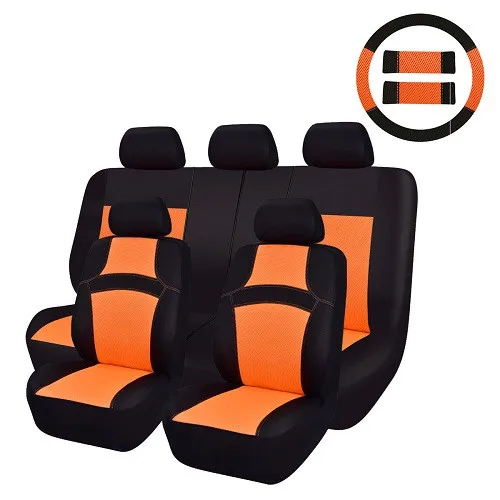 Автомобильный Пасс Радуга полный набор универсальные автомобильные чехлы для сидений автомобиля Стайлинг протектор сидений автомобиля чехол для Toyota Corolla Lada VW - Название цвета: Orange