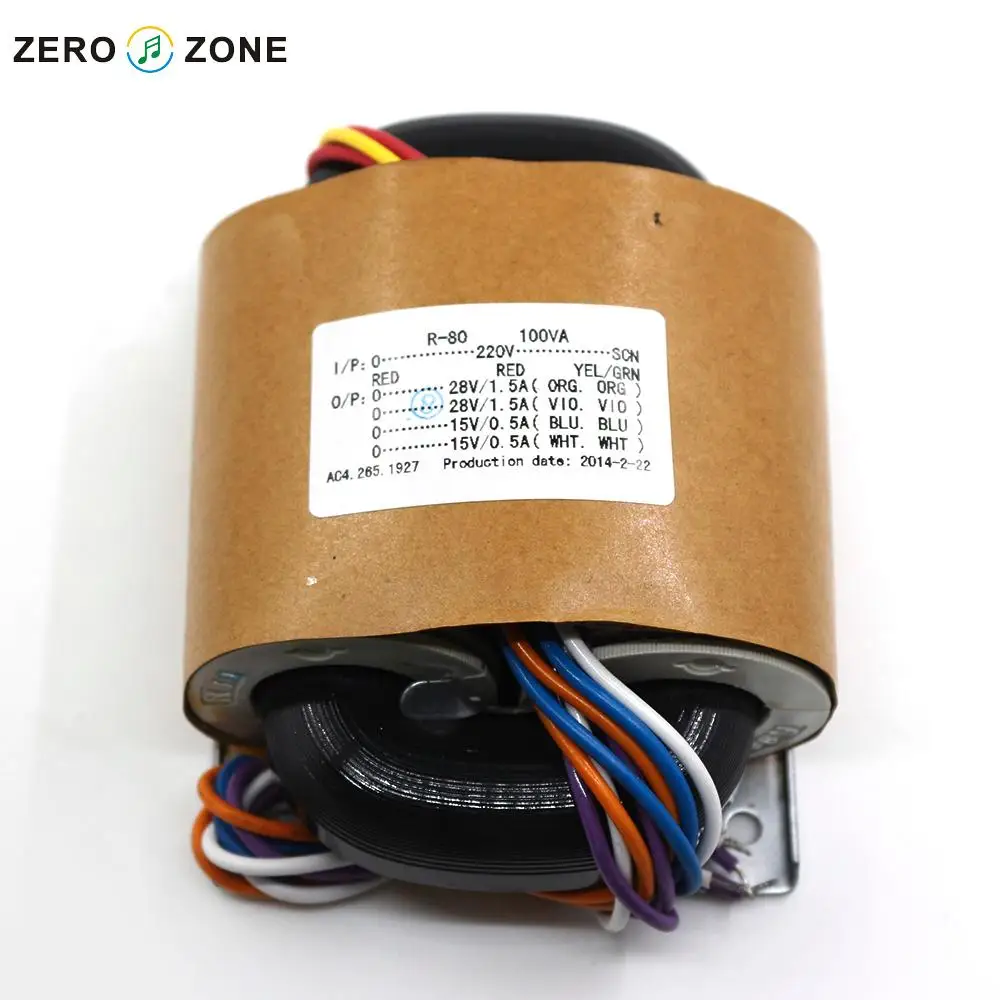 

GZLOZONE 100VA (100W) R-type Transformer Input 0-220V Output Dual 28V Dual 15V