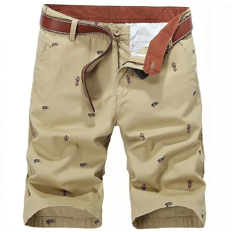 2019 летние пляжные шорты милитари новый печатных брендовая одежда прямые для мужчин шорты брюки карго хлопок мужчин's повседневные