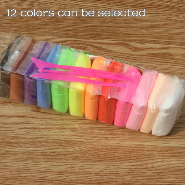 

12pcs Colored clay plasticine Baby Care Air Drying Handprint Polymer Slime Modelling DIY Soft Creative Handgum Educational Clay