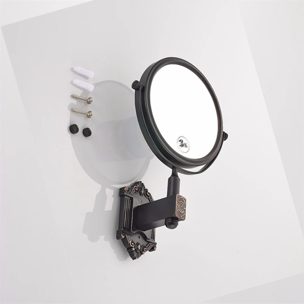

Bath Mirrors Antique Brass 3 X Magnifying Mirror 6 Inch Round Wall Mirror 2 Face Makeup Cosmetic Mirror Bathroom Mirror TL078