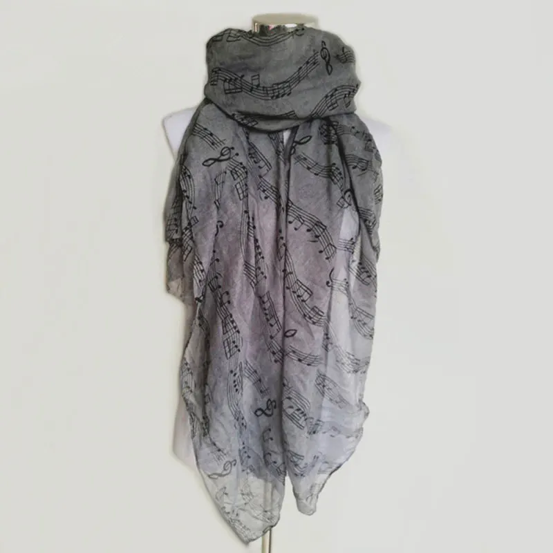 10pcs/lot New Fashion Women Music Note Print Long Scarf Elegant Scarves Neck Wrap Stole Neckerchief High Quality lady scarves |