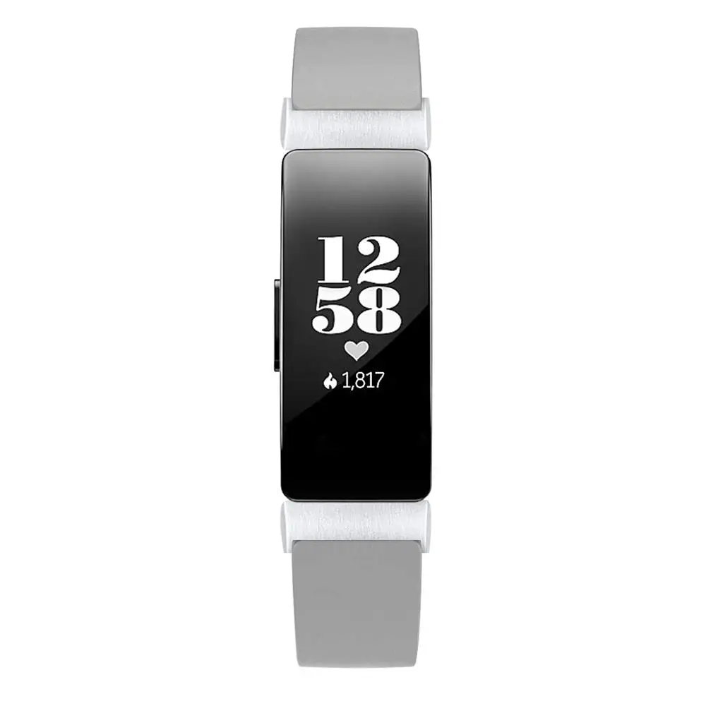 Кожаный ремешок-Браслет для Fitbit inspire умный сменный Браслет для fitbit inspire классический спортивный ремешок для часов - Цвет ремешка: Gray