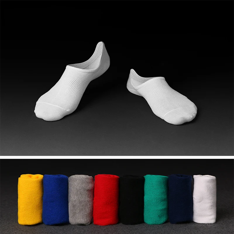 Unisex 100% cotton (2 Pair/lot) Men silicone non-slip socks Invisible candy colors ship Grid breathable Sports |