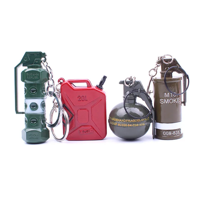 

Game PUBG Debris Grenade Flash Bomb Weapon Model Key Rings Cosplay Props Alloy Armor Key Chain Keychain Chicken Dinner Men Women