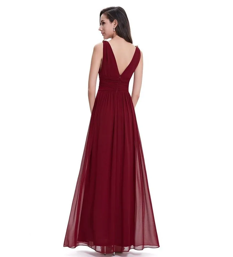 Vivian's Bridal 2018 однотонное длинное платье подружки невесты с v образным вырезом без
