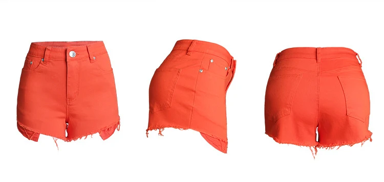 Summer solid color wide leg shorts female Europe and the United States slim high waist candy color pants (7)
