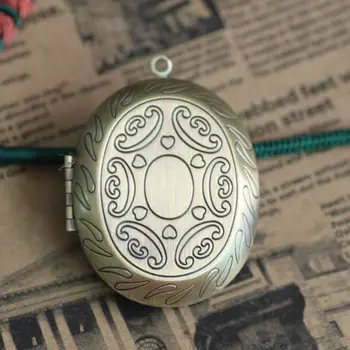 

2pcs 39*47mm Oval PHOTO LOCKET Wholesale Antique Bronze Necklace Pendant&Charm Blank Base Findings Settings for Jewelry Making