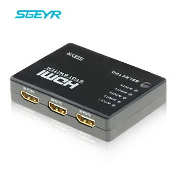 

SGEYR 5 Port HDMI 1.4 Switch 5 input 1 output hdmi switch 5x1 switcher 5 in 1 out switches with USB Cable Power Supply