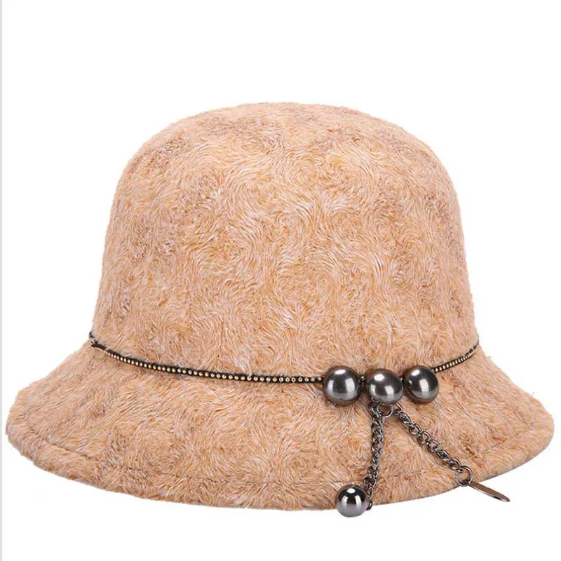 Новинка 2017 fashionwomen котелок зимняя шапка шерсть Клош круглый Кепки Fedora ковша