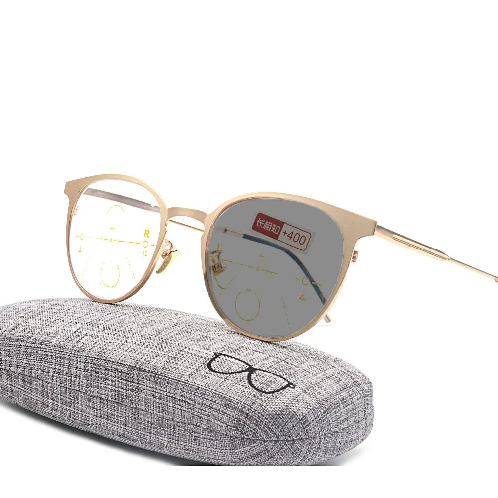 Мужские ретро классические простые квадратные прогрессивные очки для чтения Модные мужские и женские цветные многофокусные очки для выпускного FML