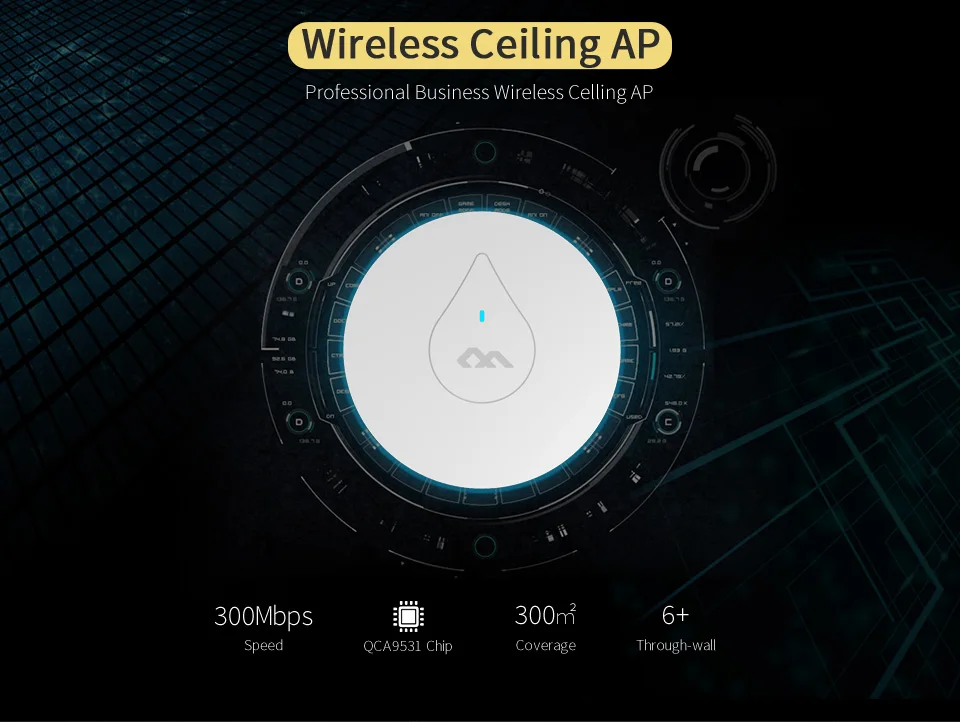 

300Mbps COMFAST Powerful Indoor Wireless Router Ceiling AP Openwrt WiFi Access Point 6dbi Antenna 48vPOE Wifi Signal amplifier