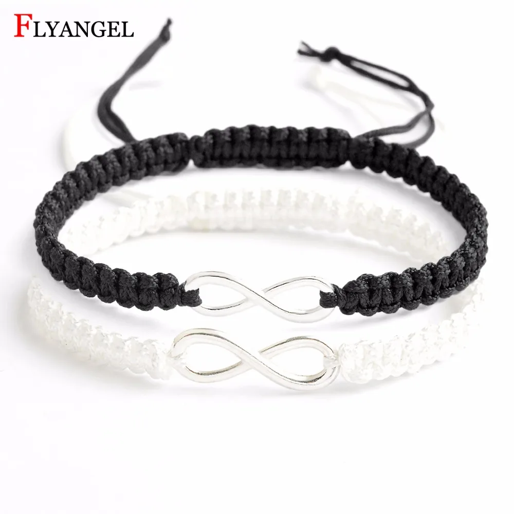 

1 Pair Lovers' Hand-woven Rope Infinity Adjustable Bracelet Jewelry Gift For Couples Boyfriend Girlfriend Fashion Jewelry