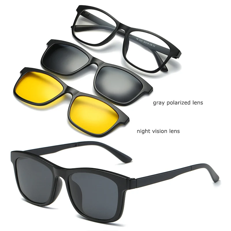 Очки для мужчин и женщин с 2 клипсами поляризованные солнцезащитные очки ночного видения Магнитные очки мужские Оптические очки RS482