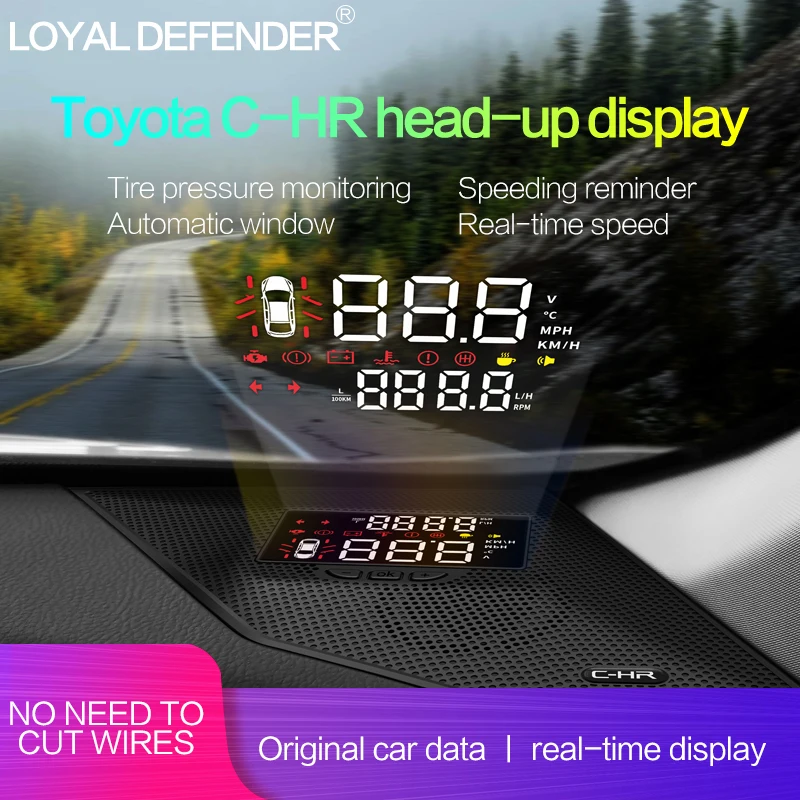 Автомобильный дисплей HUD для Toyota CH-R с правым приводом специальный автомобиль с оригинальными данными и дисплеем в реальном времени