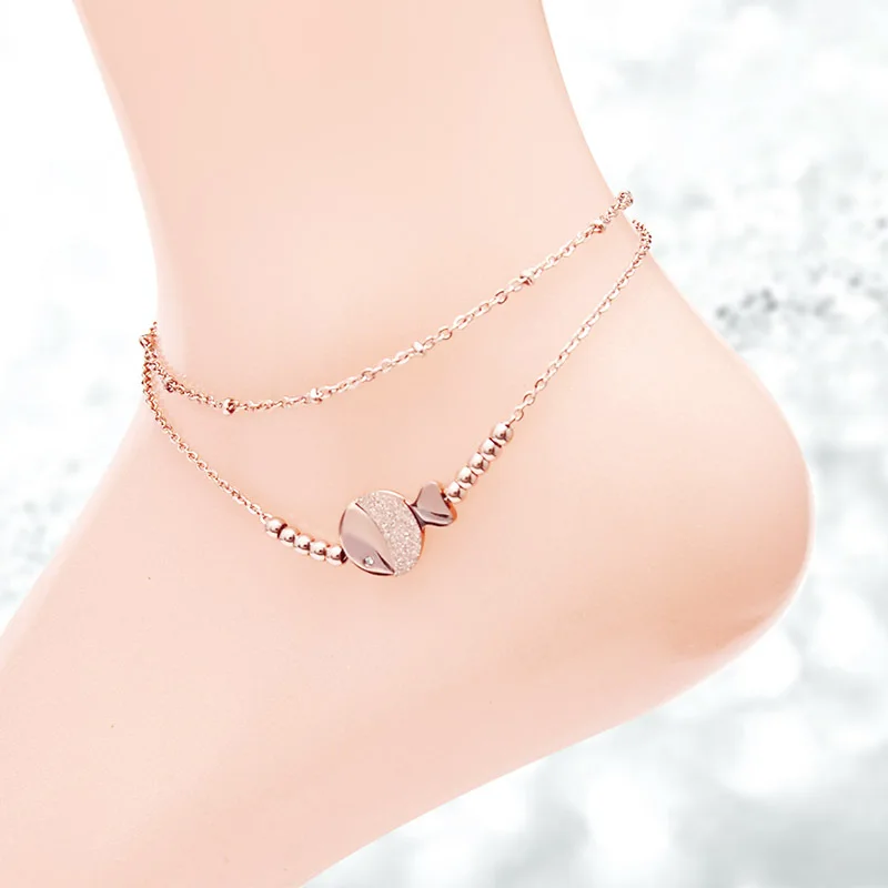 Martick Lovely Cute Scrub Clownfish Anklet Gold color Double Chain