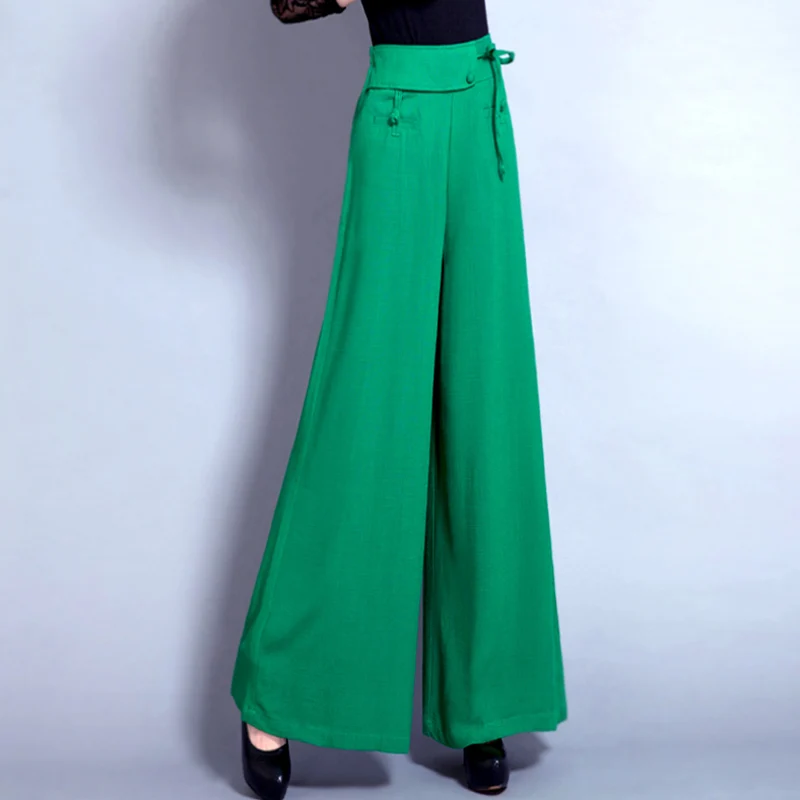 Hot sale Autumn summer sky blue pants capris Women wide