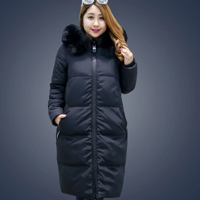 women duck down coat jacket extra large plus size parka with faux plus size parka